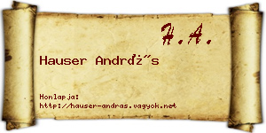 Hauser András névjegykártya
