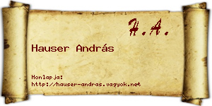 Hauser András névjegykártya